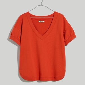 Madewell Women's Orange Short Sleeve fleece